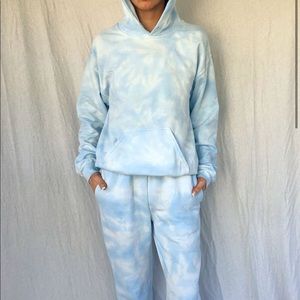 Blue tie dye sweat set